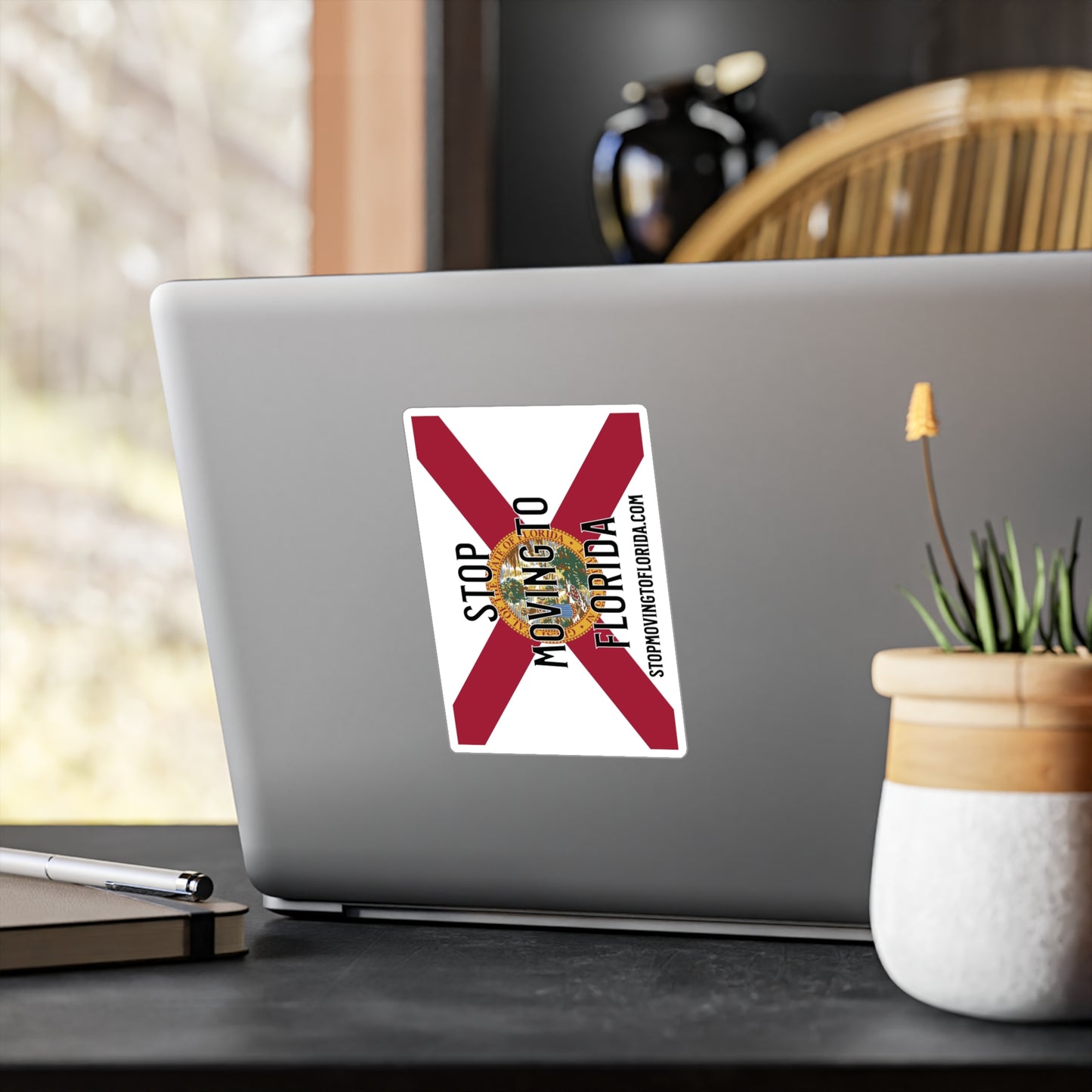 Stop Moving to Florida Vinyl Decals - UV/Weather Resistant