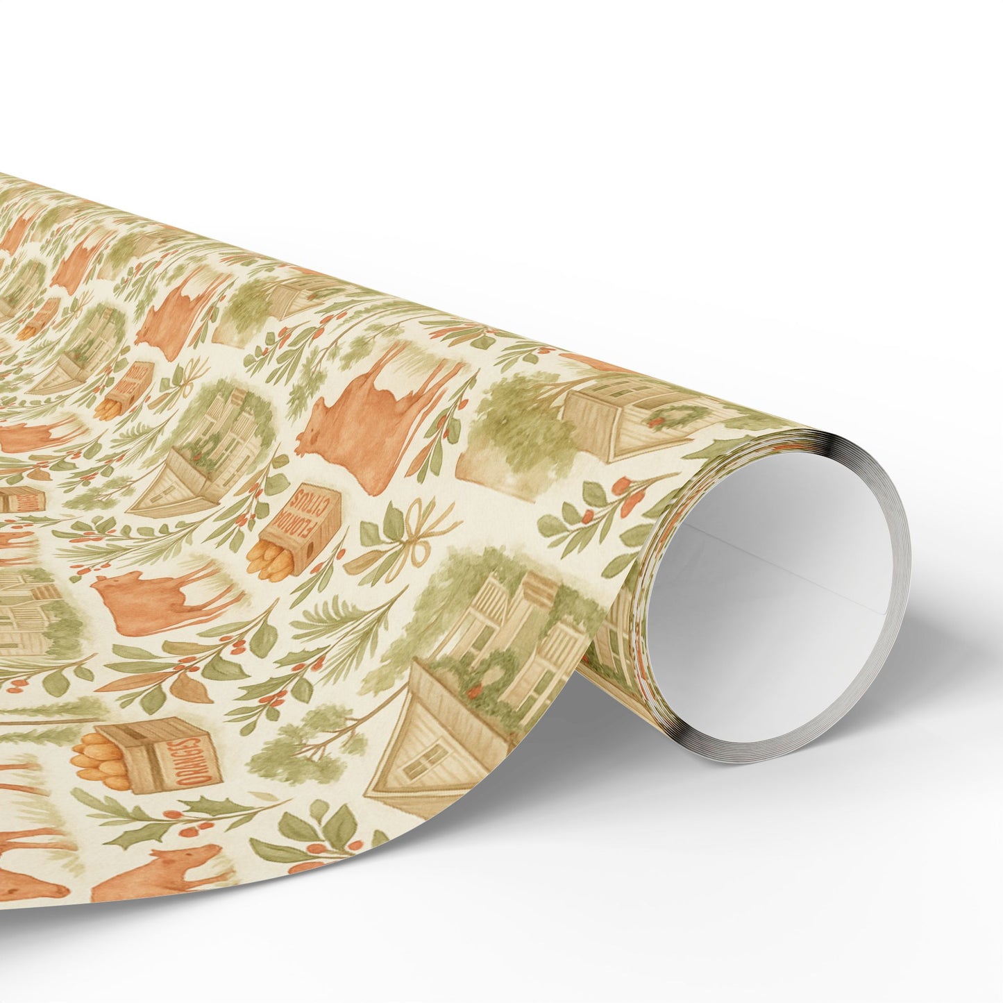 Cracker Country Christmas Wrapping Paper🍊🐄