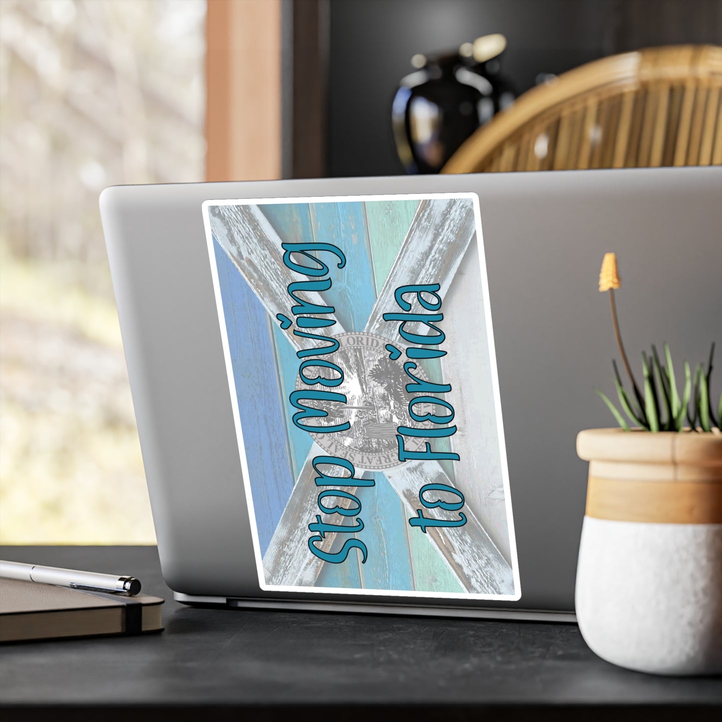 Stop Moving to Florida Vinyl Decal – Bougie Beach Edition 🏖️ - The FloBro Show