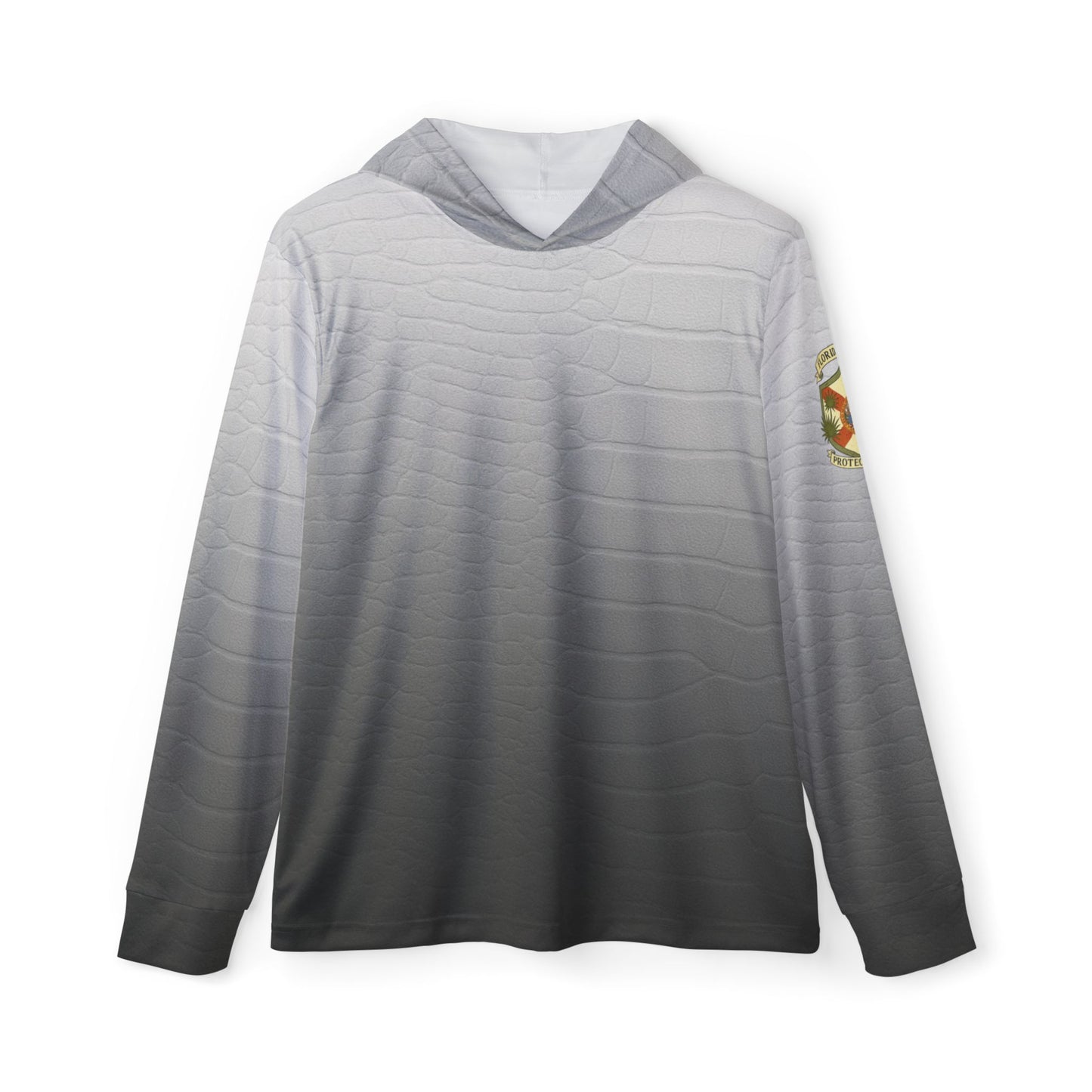 π‘οΈπ Florida Crusader: Grey Gator Fade UPF 50+ Performance Hoodie