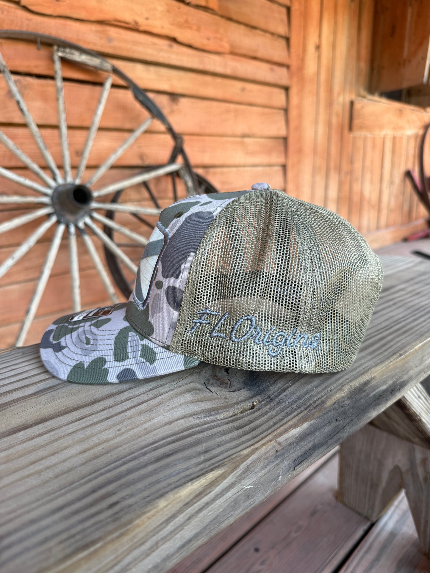 FLOrigins Charter Captain Marsh Camo/Loden Trucker - The FloBro Show