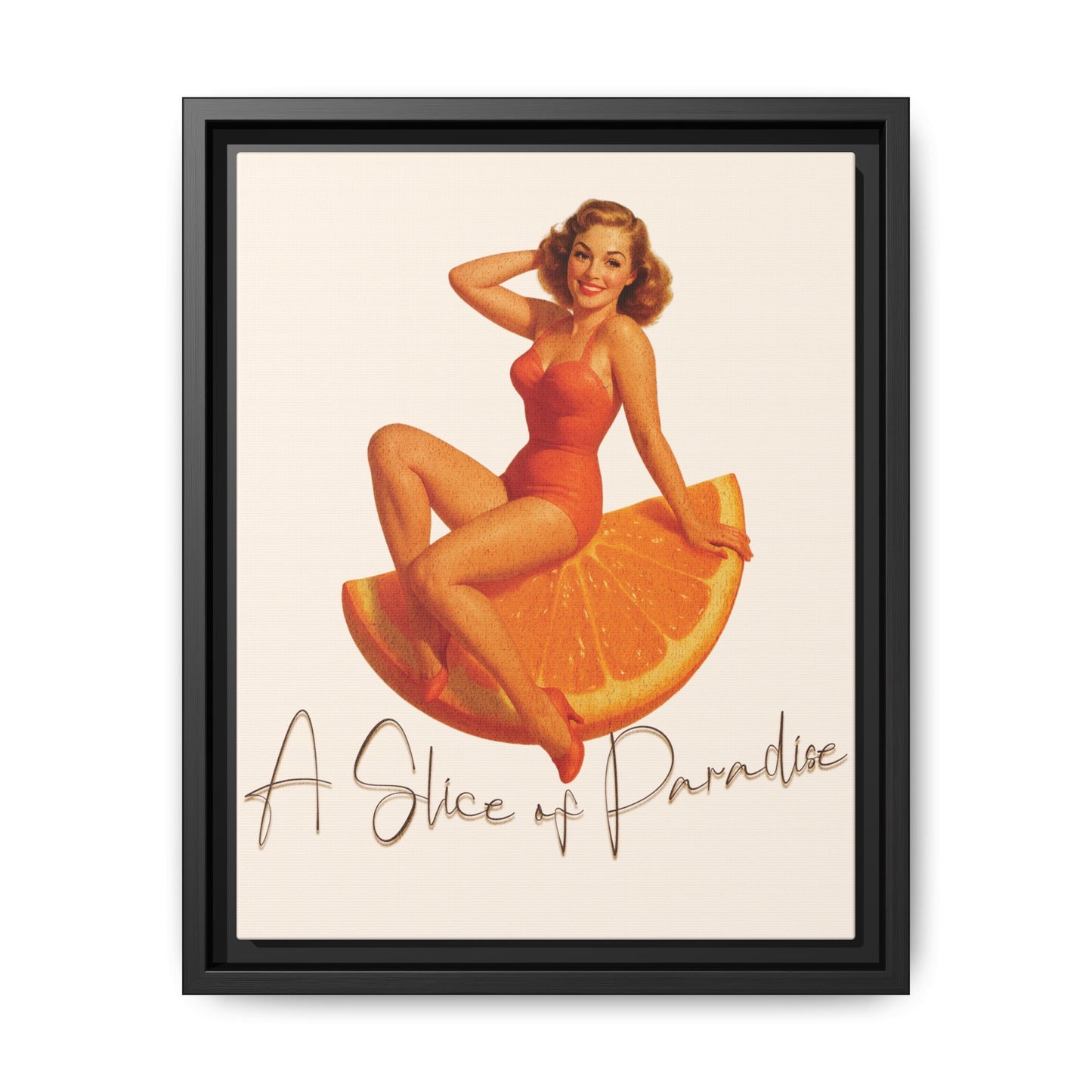A Slice of Paradise Framed Matte Canvas