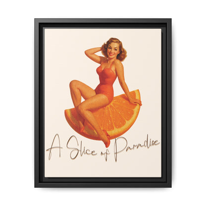 A Slice of Paradise Framed Matte Canvas