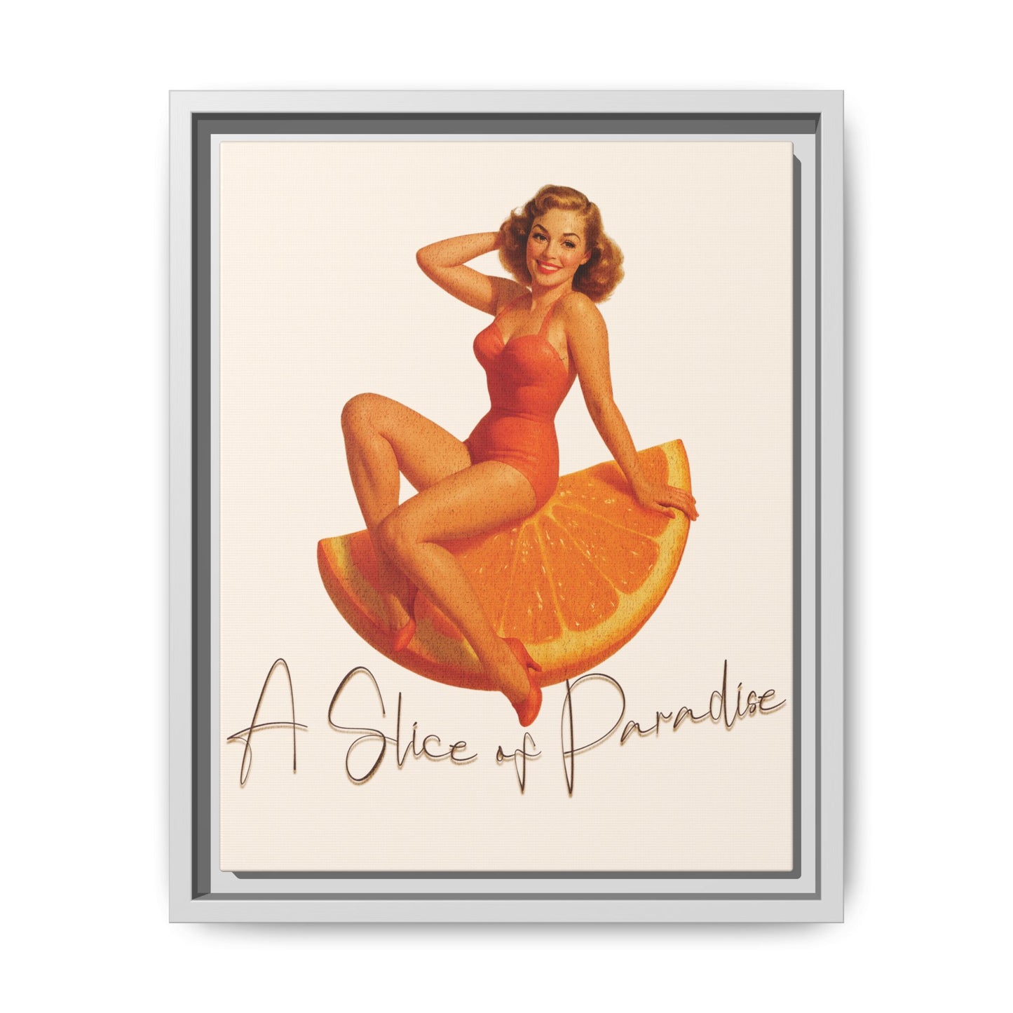 A Slice of Paradise Framed Matte Canvas