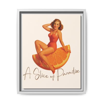A Slice of Paradise Framed Matte Canvas