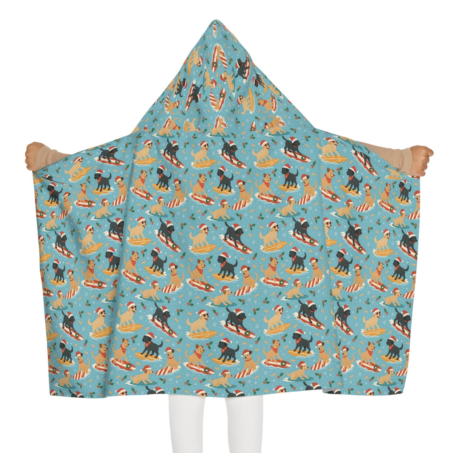 Surfin' Santa Paws Youth Hooded Towel