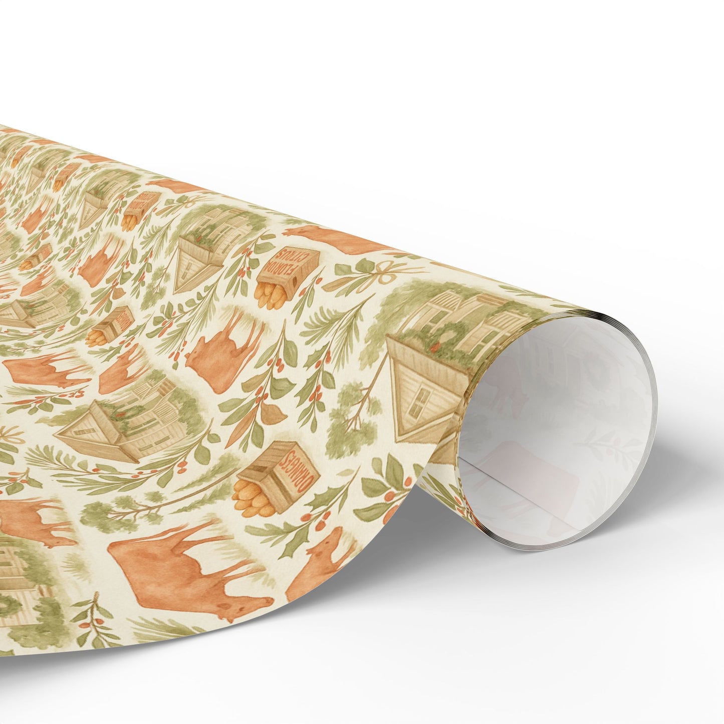 Cracker Country Christmas Wrapping Paper🍊🐄