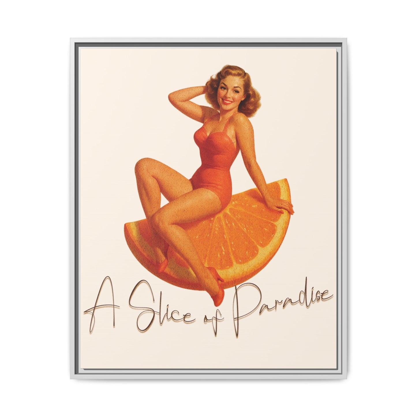 A Slice of Paradise Framed Matte Canvas