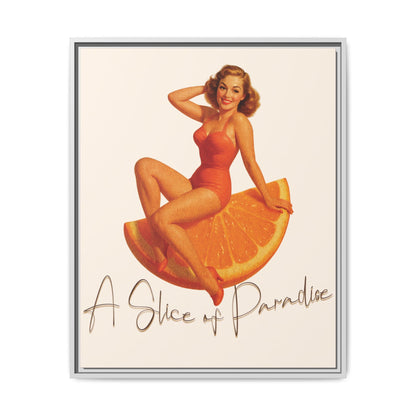 A Slice of Paradise Framed Matte Canvas
