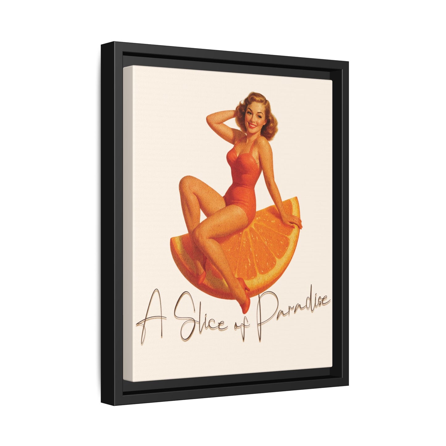 A Slice of Paradise Framed Matte Canvas