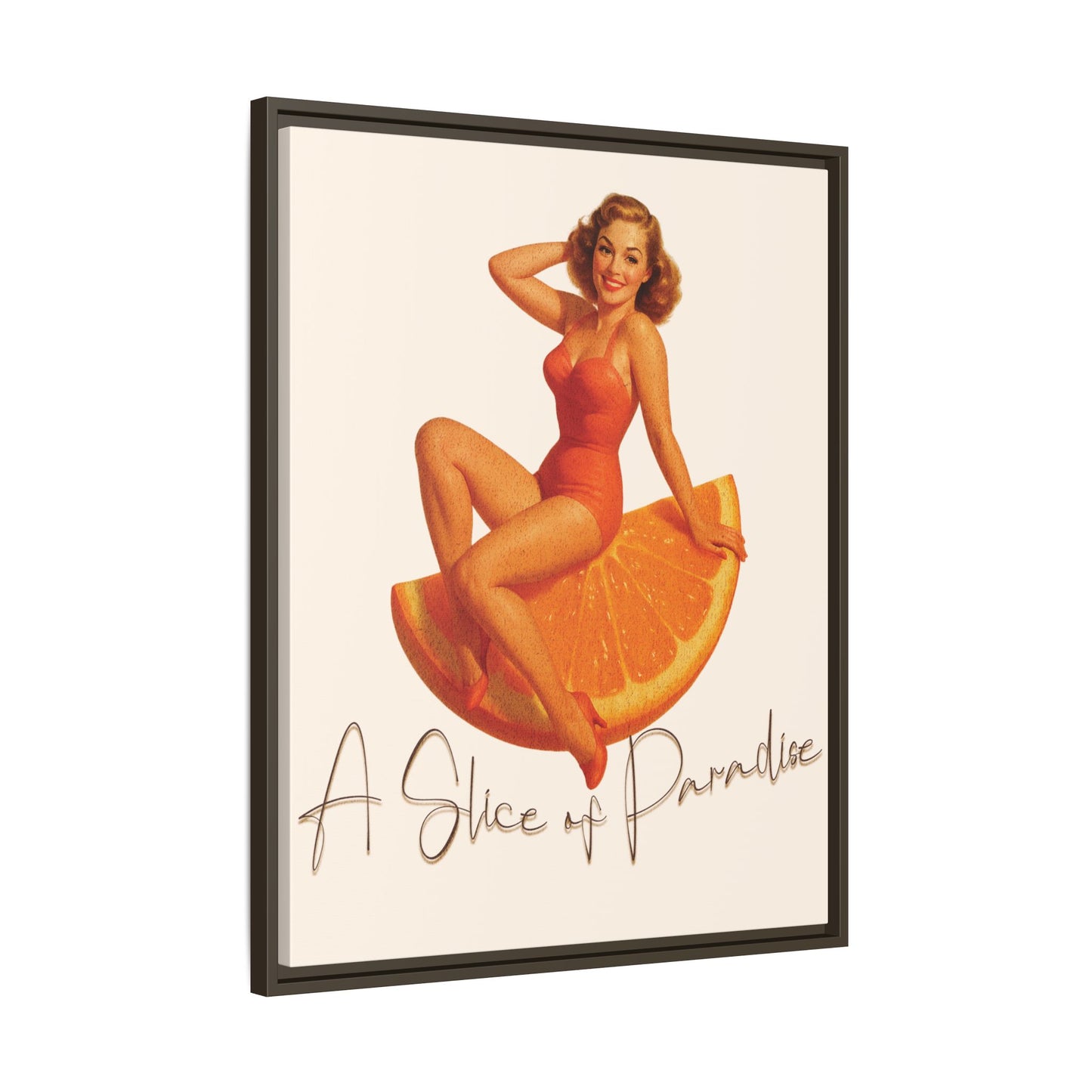 A Slice of Paradise Framed Matte Canvas