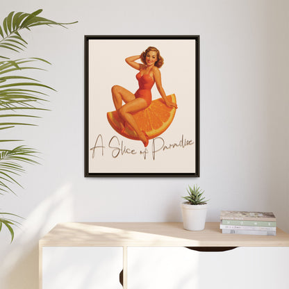 A Slice of Paradise Framed Matte Canvas