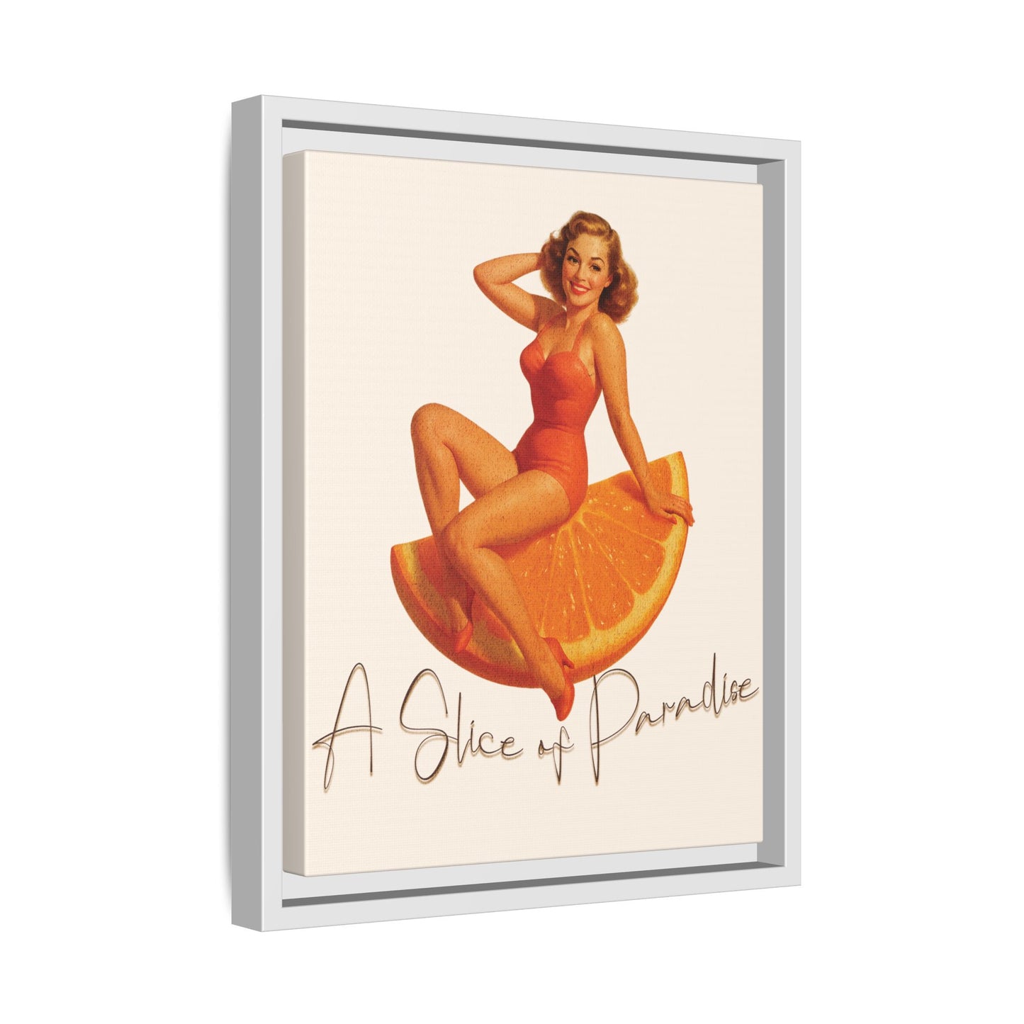 A Slice of Paradise Framed Matte Canvas