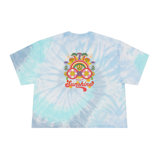 Hello Sunshine Tie-Dye Crop Tee☮️🩷