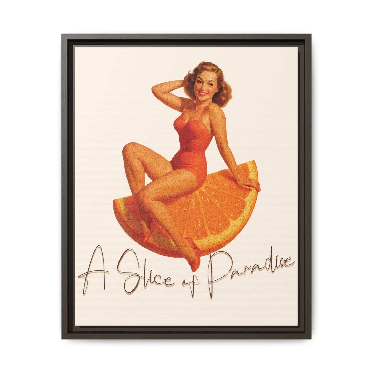 A Slice of Paradise Framed Matte Canvas