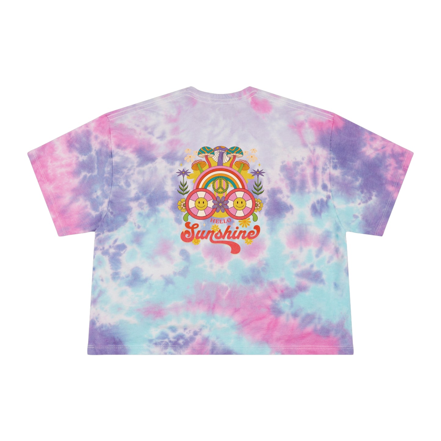 Hello Sunshine Tie-Dye Crop Tee☮️🩷