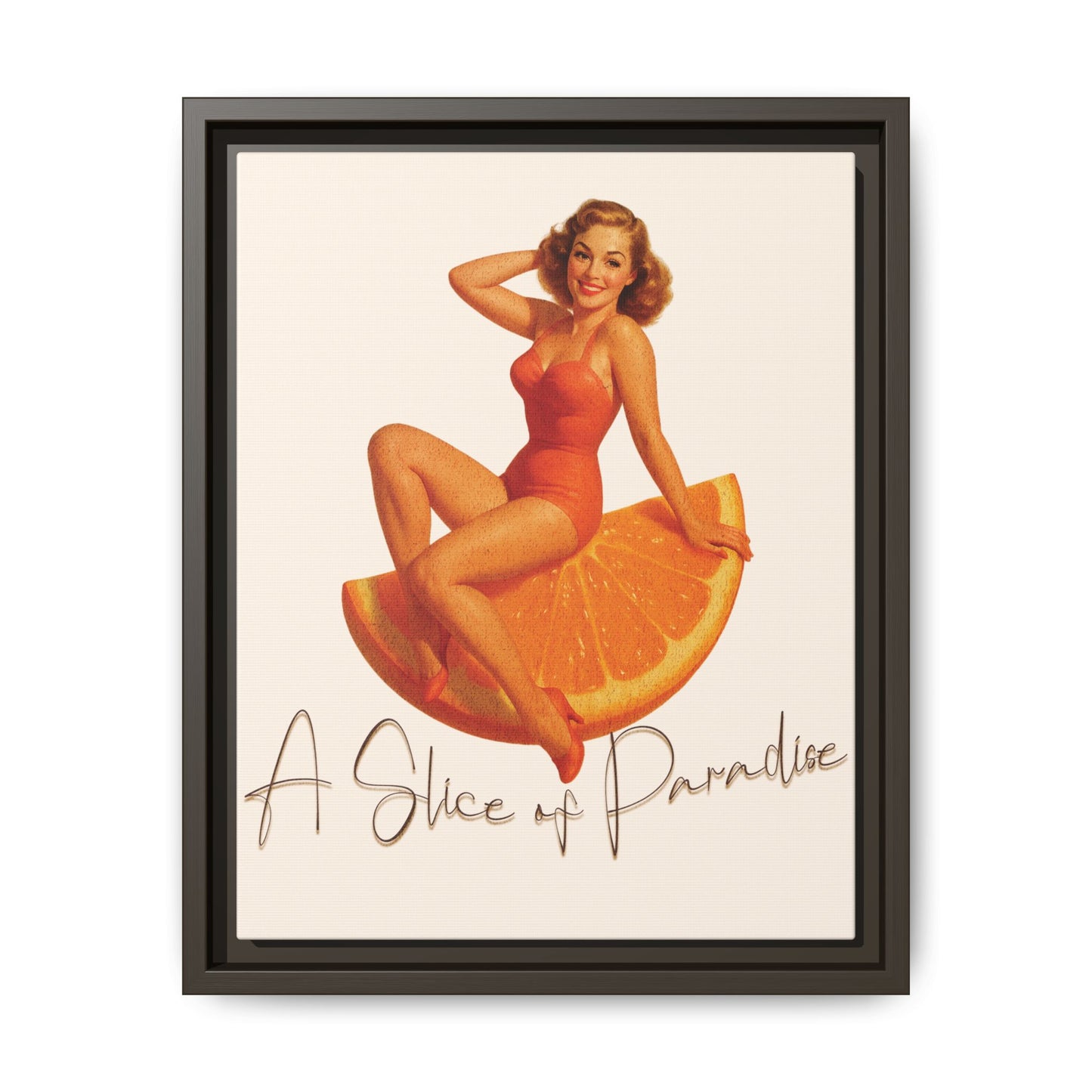 A Slice of Paradise Framed Matte Canvas