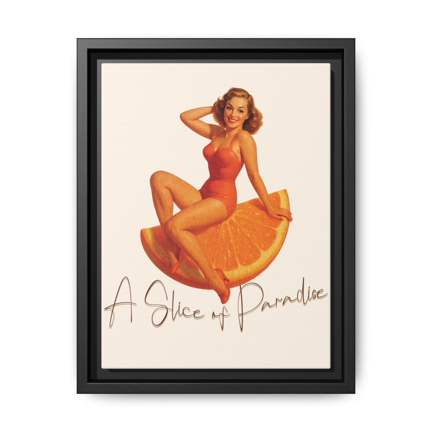 A Slice of Paradise Framed Matte Canvas