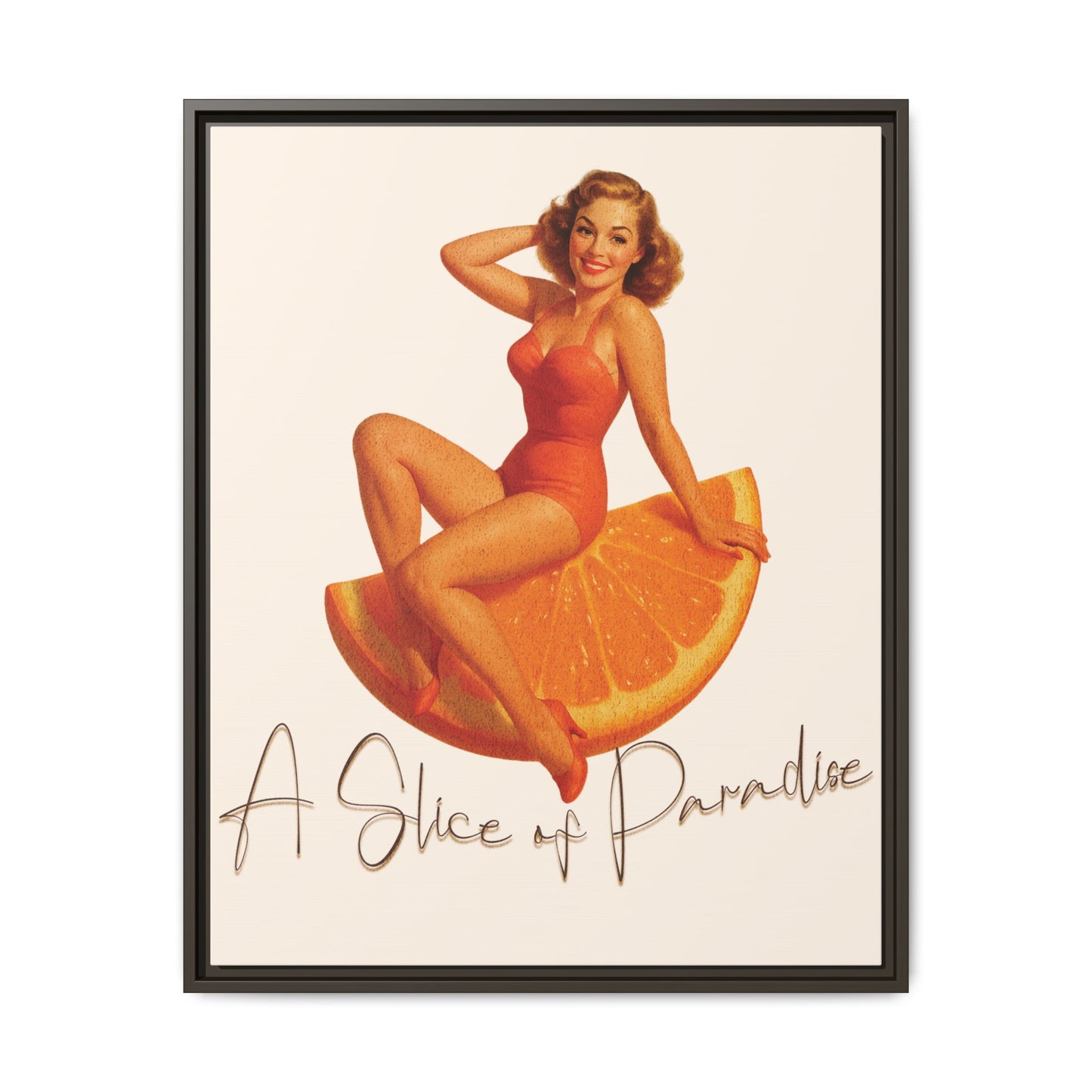 A Slice of Paradise Framed Matte Canvas