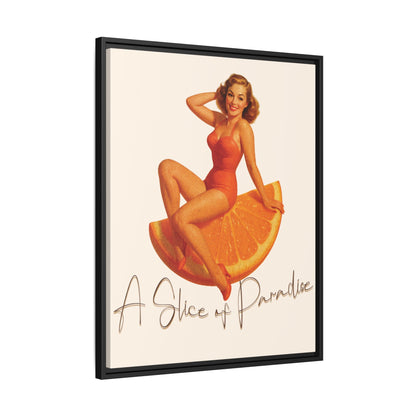 A Slice of Paradise Framed Matte Canvas