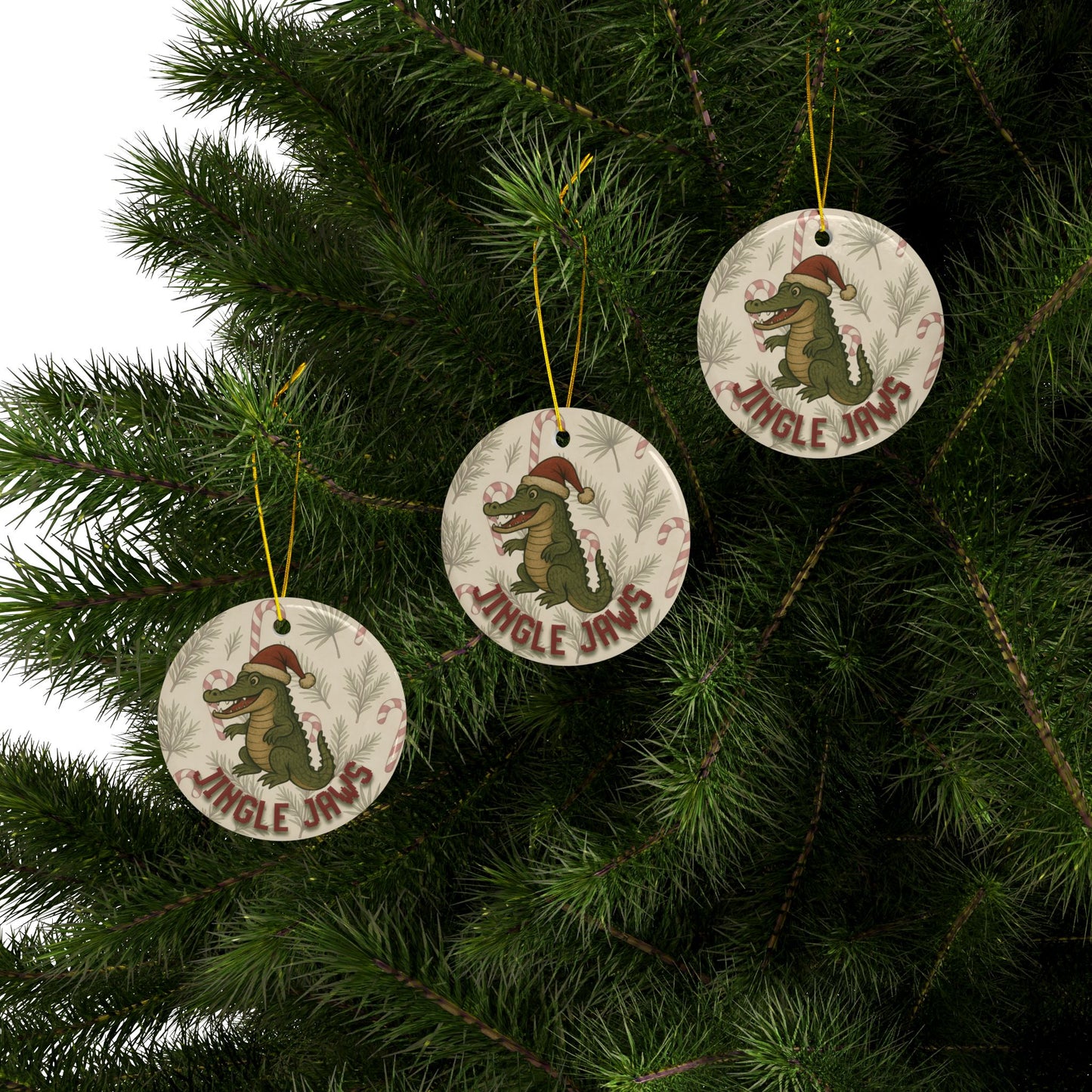 Jingle Jaws Ceramic Ornament🐊🎅