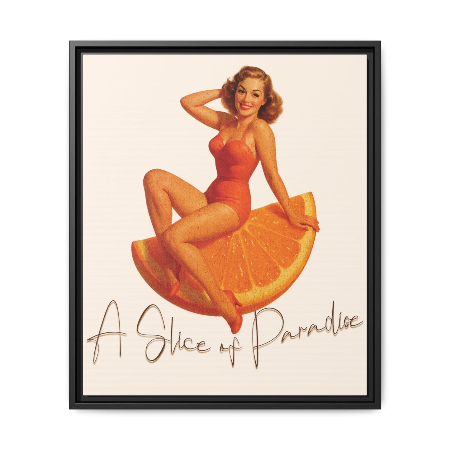 A Slice of Paradise Framed Matte Canvas