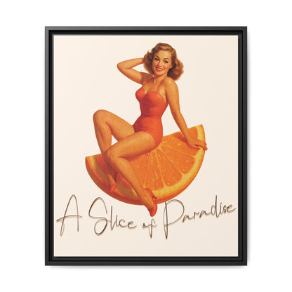 A Slice of Paradise Framed Matte Canvas