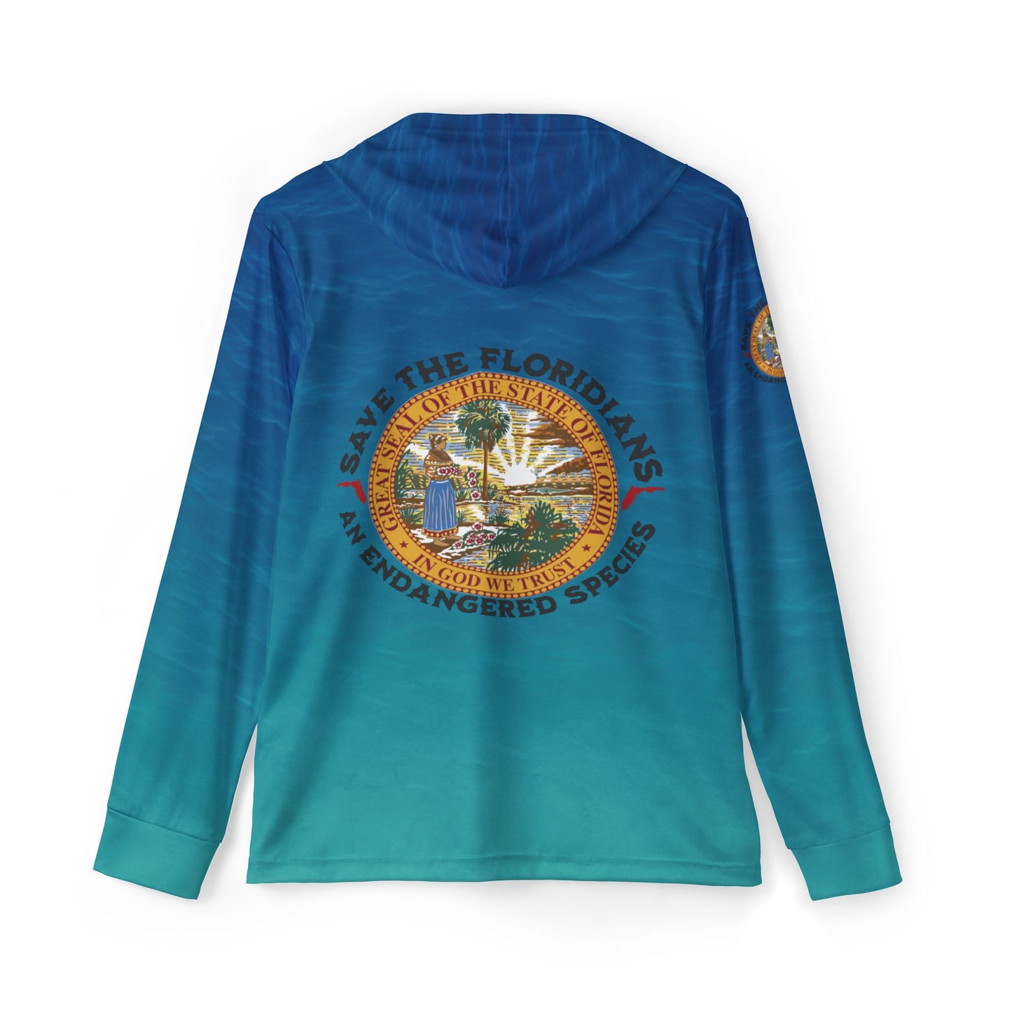 🌊 Save the Floridians: Gulf Fade UPF 50+ Performance Hoodie 🐬