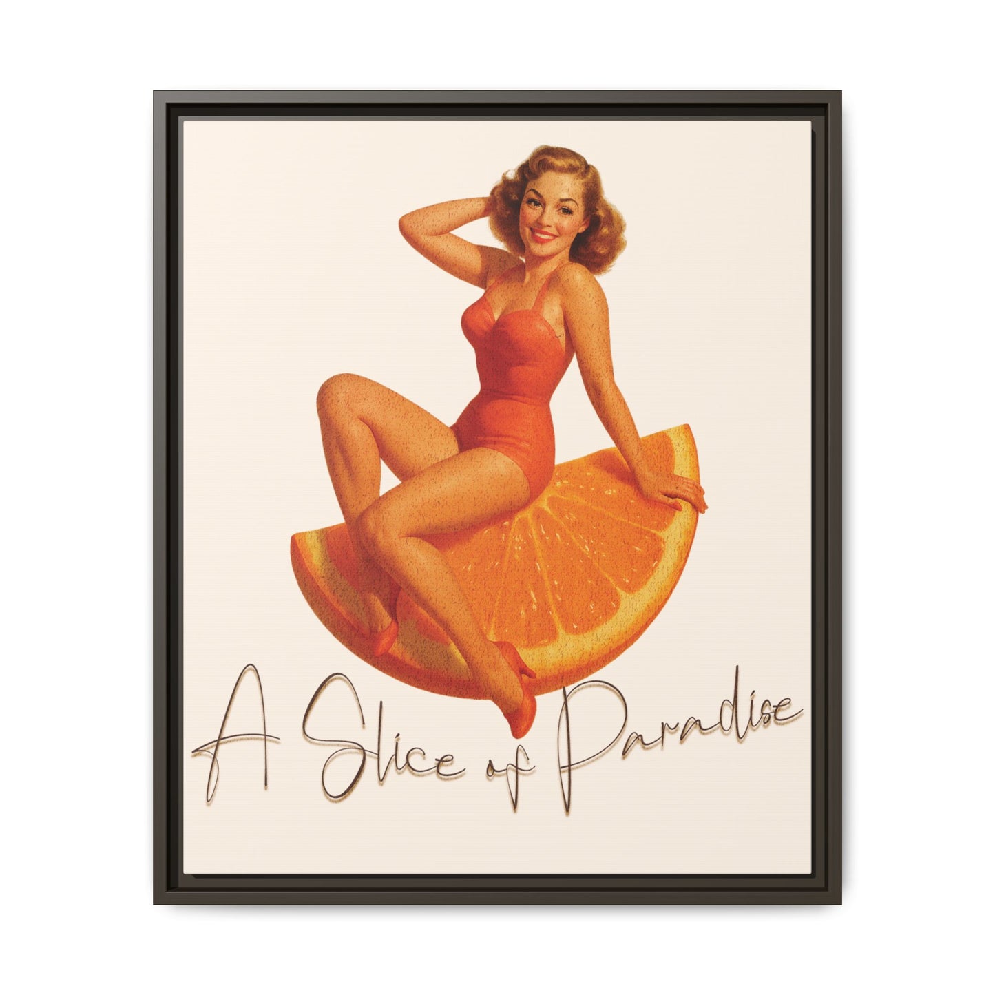 A Slice of Paradise Framed Matte Canvas