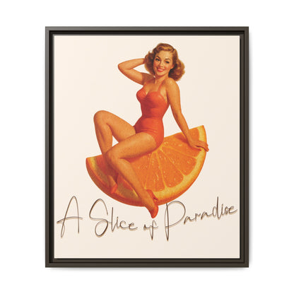A Slice of Paradise Framed Matte Canvas