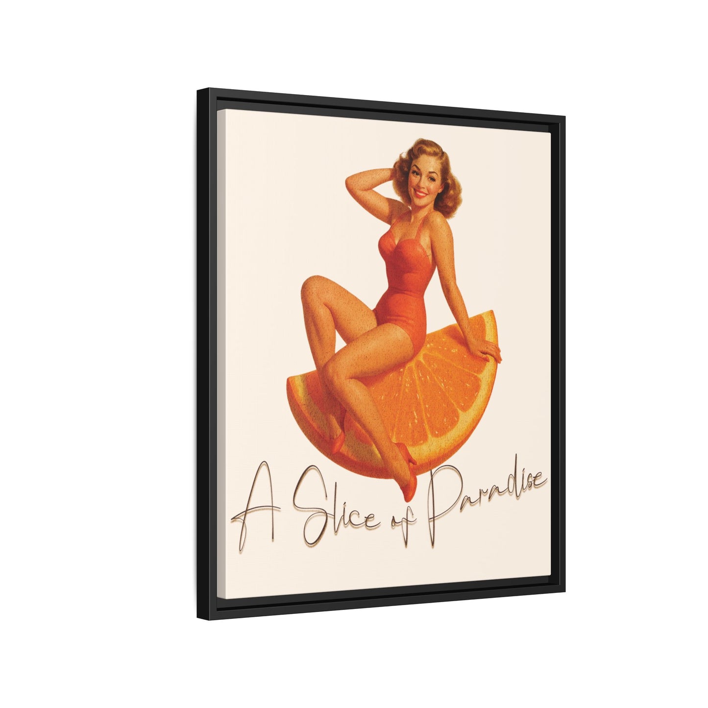 A Slice of Paradise Framed Matte Canvas