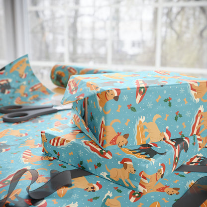 Surfin' Santa Paws Wrapping Paper