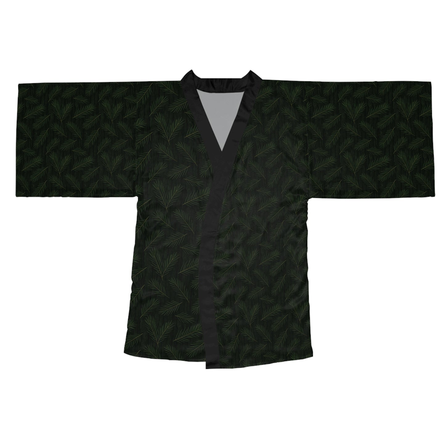 Pine Shadow Camo Satin Kimono Robe