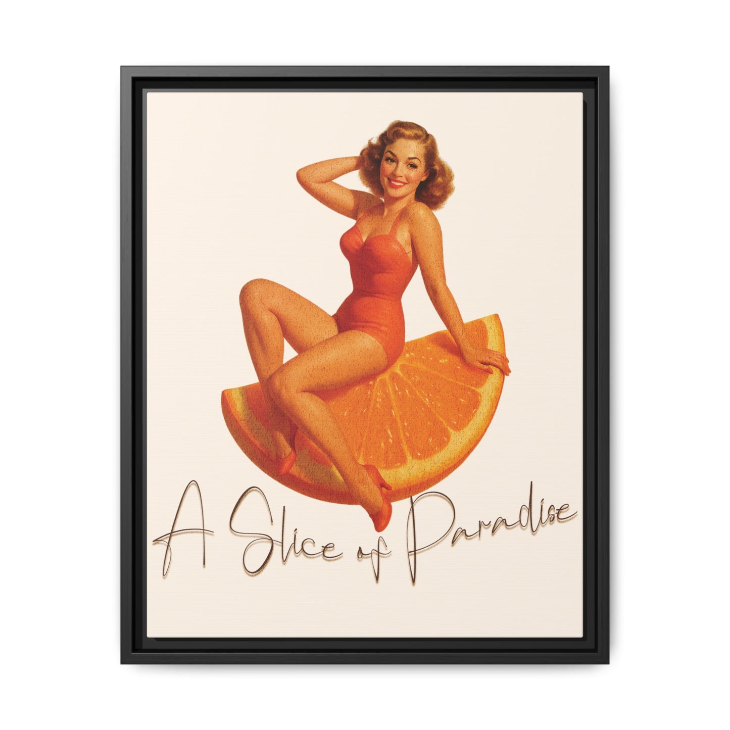 A Slice of Paradise Framed Matte Canvas