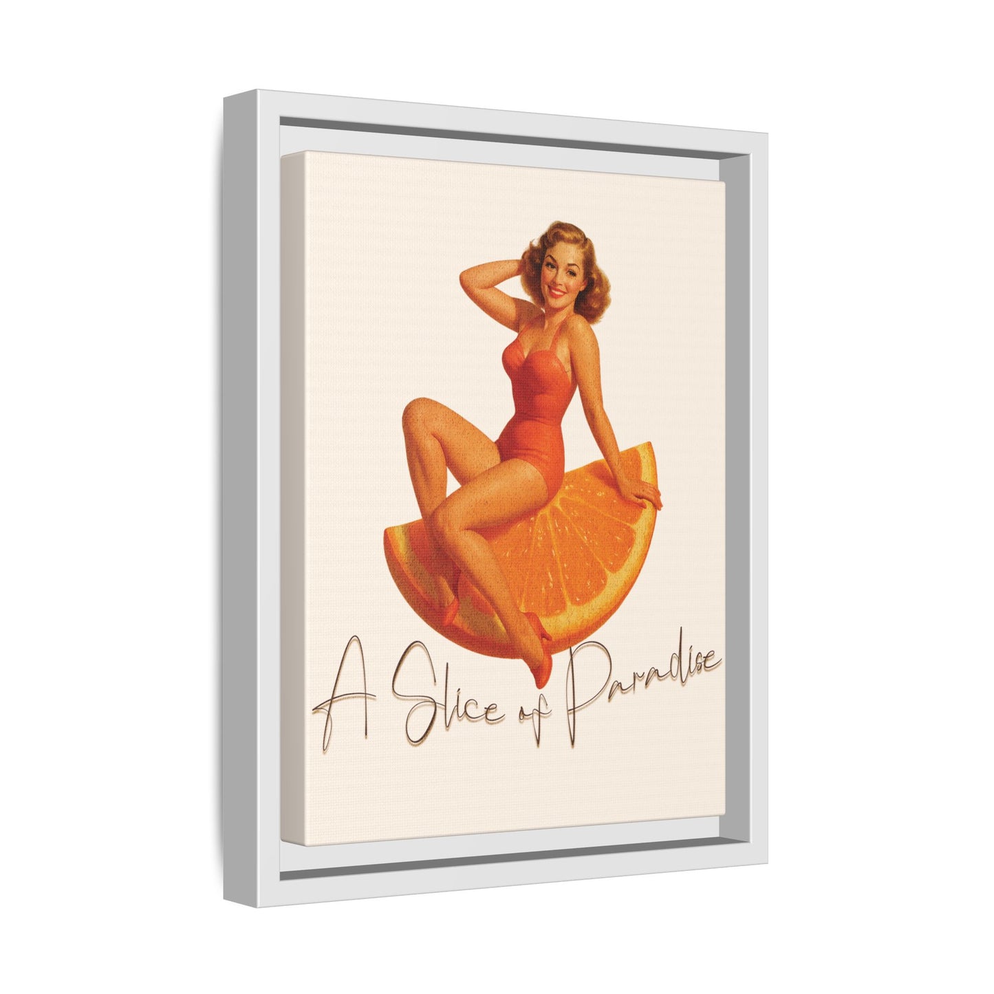 A Slice of Paradise Framed Matte Canvas