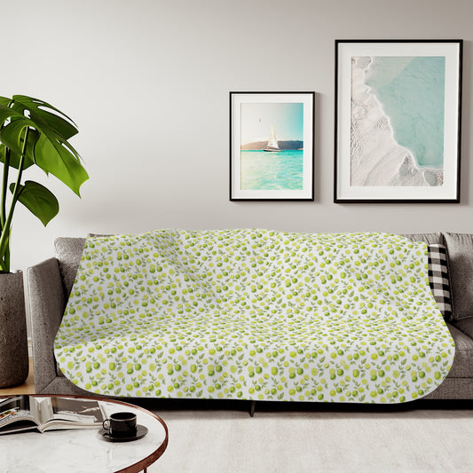 Lime d’Été Sherpa Throw Blanket