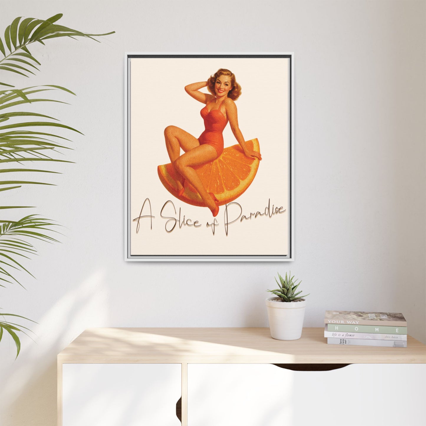 A Slice of Paradise Framed Matte Canvas