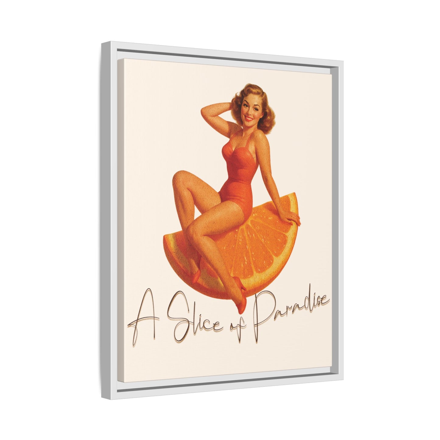 A Slice of Paradise Framed Matte Canvas