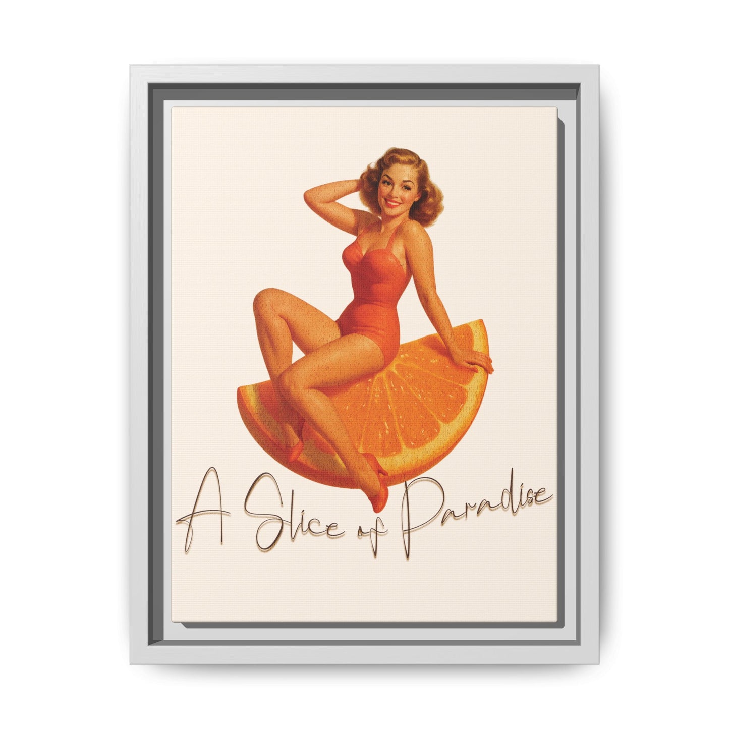 A Slice of Paradise Framed Matte Canvas