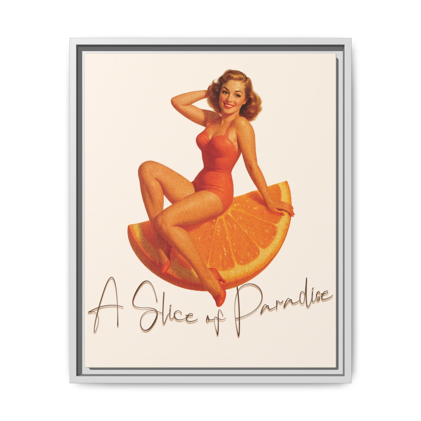 A Slice of Paradise Framed Matte Canvas
