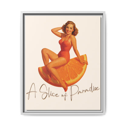 A Slice of Paradise Framed Matte Canvas