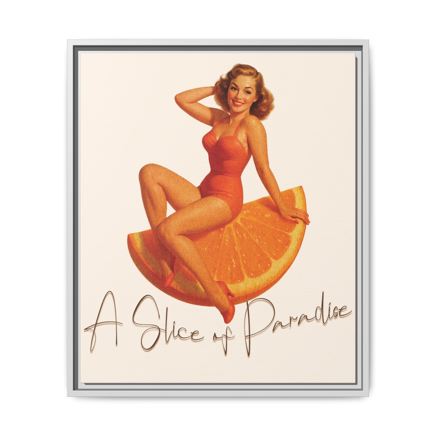 A Slice of Paradise Framed Matte Canvas