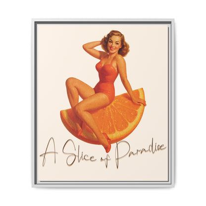 A Slice of Paradise Framed Matte Canvas