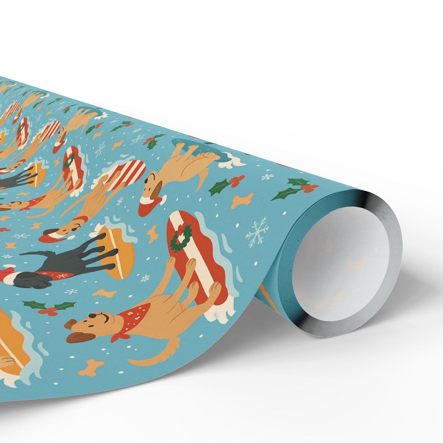 Surfin' Santa Paws Wrapping Paper