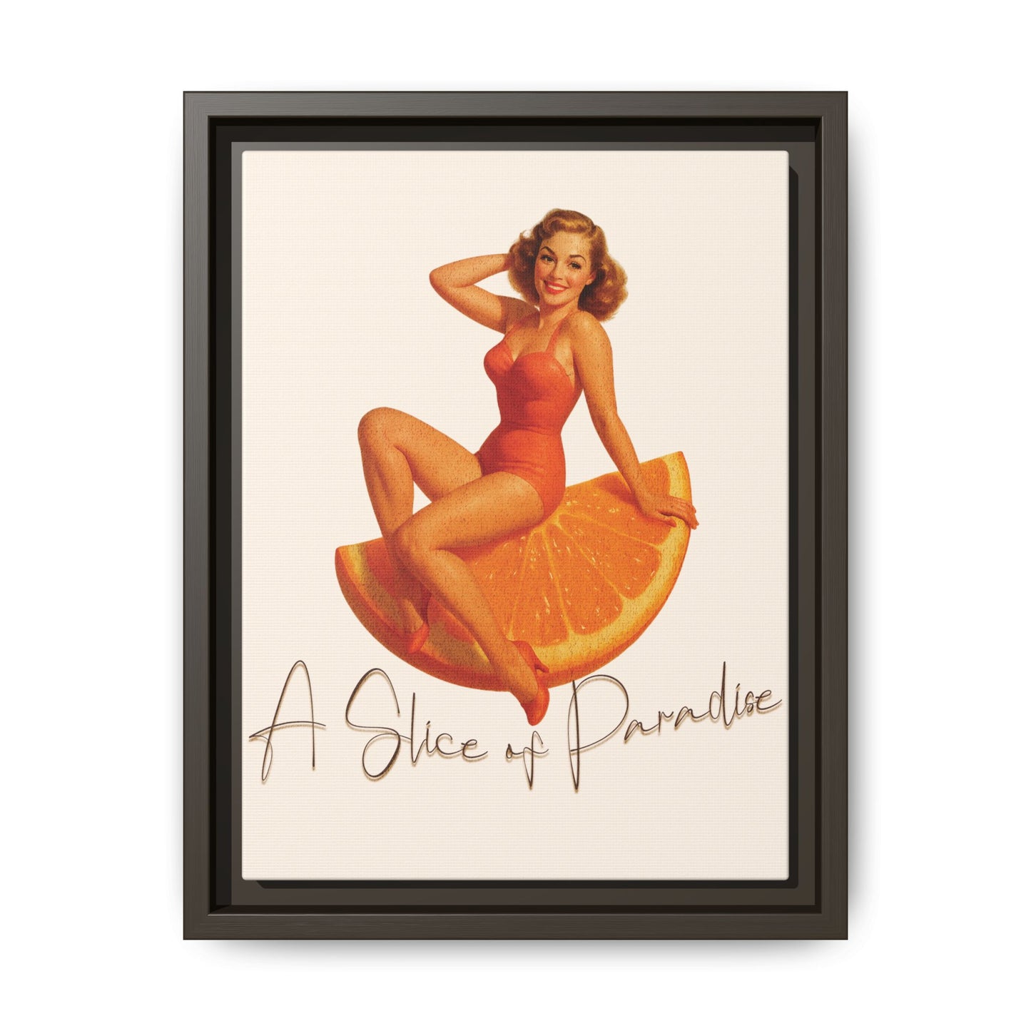 A Slice of Paradise Framed Matte Canvas