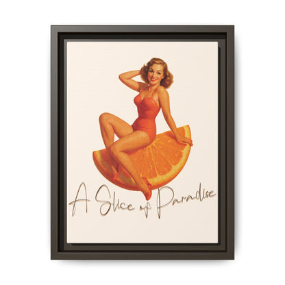 A Slice of Paradise Framed Matte Canvas