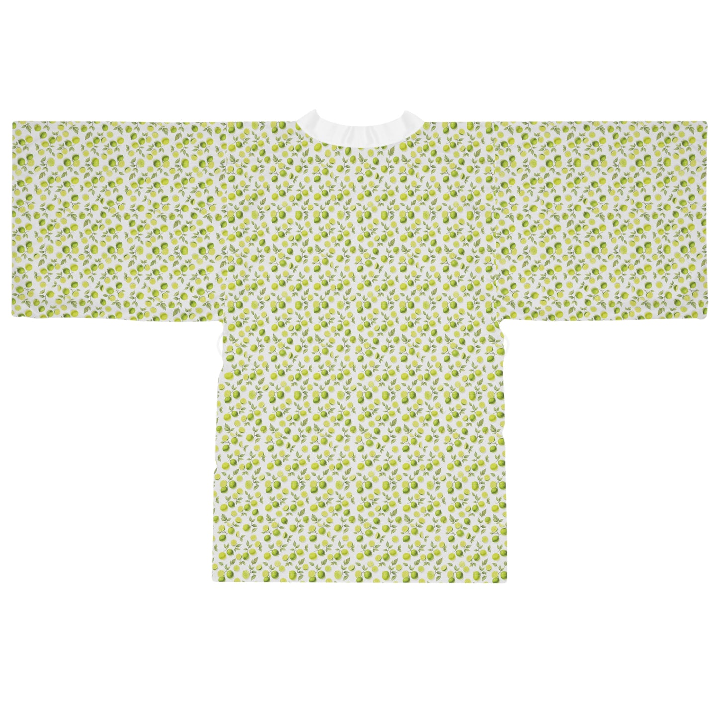 Lime d’Été Satin Kimono Robe