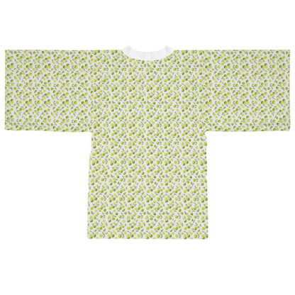 Lime d’Été Satin Kimono Robe