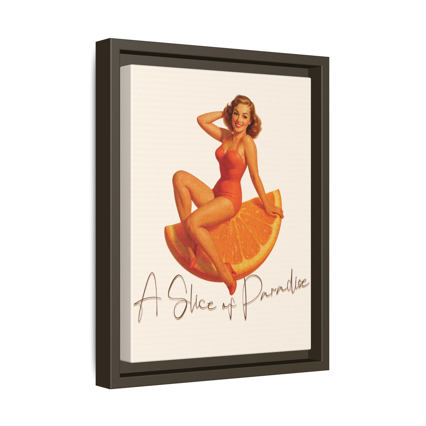 A Slice of Paradise Framed Matte Canvas
