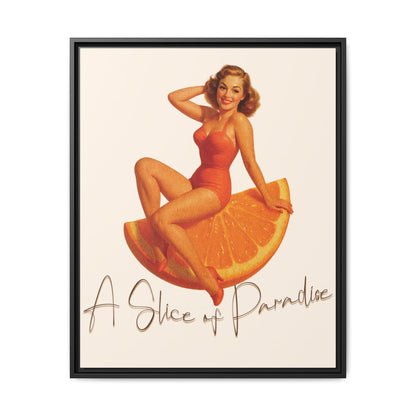 A Slice of Paradise Framed Matte Canvas